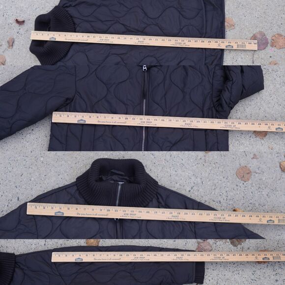 Lucky Brand Black Reversible Quilted Jacket Women’s M NWOT Full Zip Cozy Warm - Picture 7 of 15